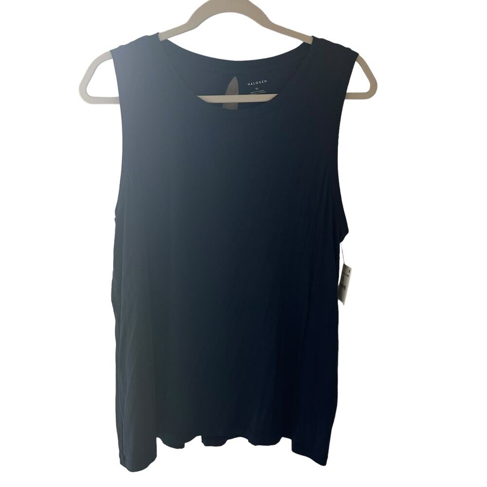 Halogen | NWT Size XL Sleeveless Blouse Navy Night Jersey Tank